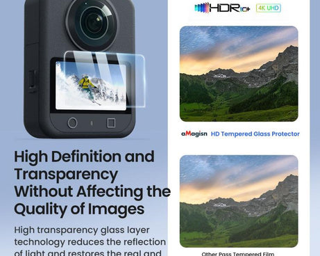 For DJI Osmo 360 Camera AMagisn HD Tempered Glass Screen Protector