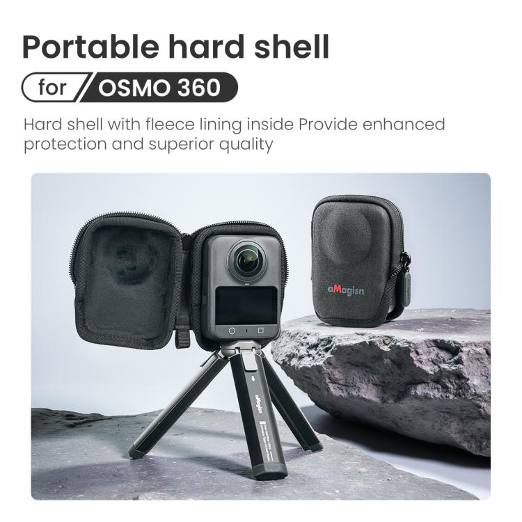 For DJI Osmo 360 Camera aMagisn Hard Shell Case Open-Access Charging Design