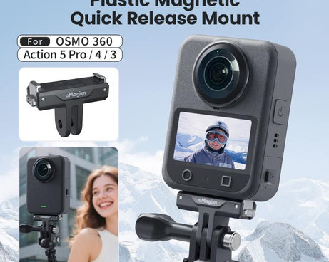 For DJI Osmo 360/Action 5 Pro/4/3 aMagisn Magnetic Quick-Release Adapter Plastic Snap-On Base