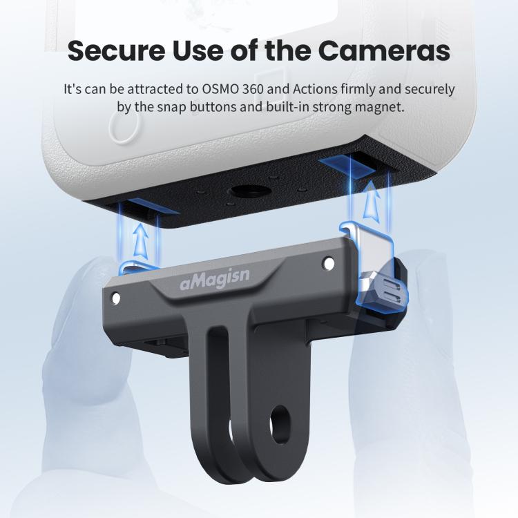 For DJI Osmo 360/Action 5 Pro/4/3 aMagisn Magnetic Quick-Release Adapter Plastic Snap-On Base