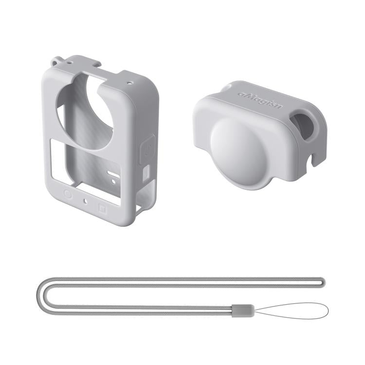 For DJI Osmo 360 Camera aMagisn Silicone Body Cover Set with Lens Cap & Neck Lanyard
