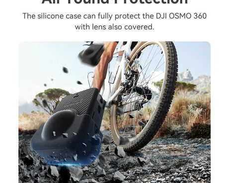 For DJI Osmo 360 Camera aMagisn Silicone Body Cover Set with Lens Cap & Neck Lanyard