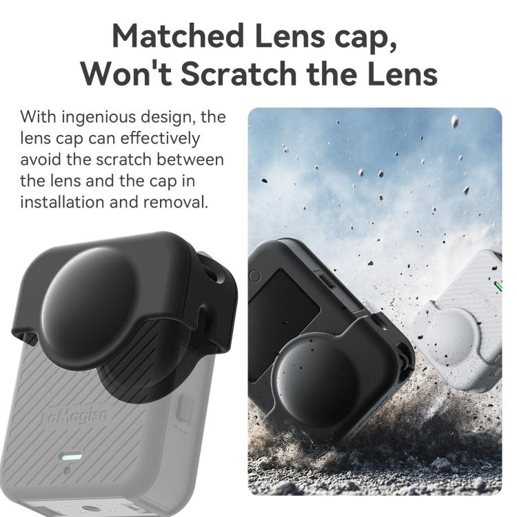 For DJI Osmo 360 Camera aMagisn Silicone Body Cover Set with Lens Cap & Neck Lanyard