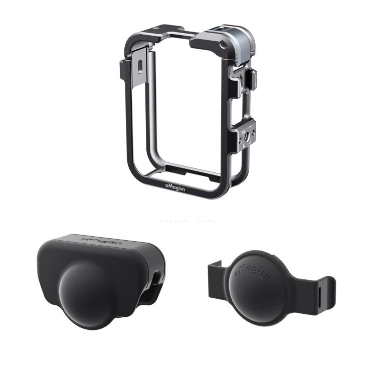 For DJI Osmo 360 AMagisn Quick-Release Metal Cage With Dual/Single Lens Caps Camera Mount Rig