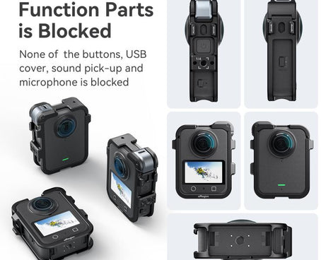 For DJI Osmo 360 AMagisn Quick-Release Metal Cage With Dual/Single Lens Caps Camera Mount Rig