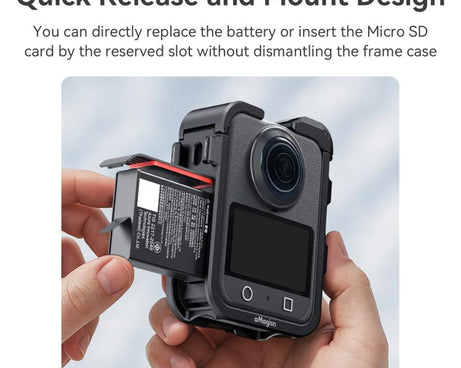For DJI Osmo 360 AMagisn Quick-Release Metal Cage With Dual/Single Lens Caps Camera Mount Rig