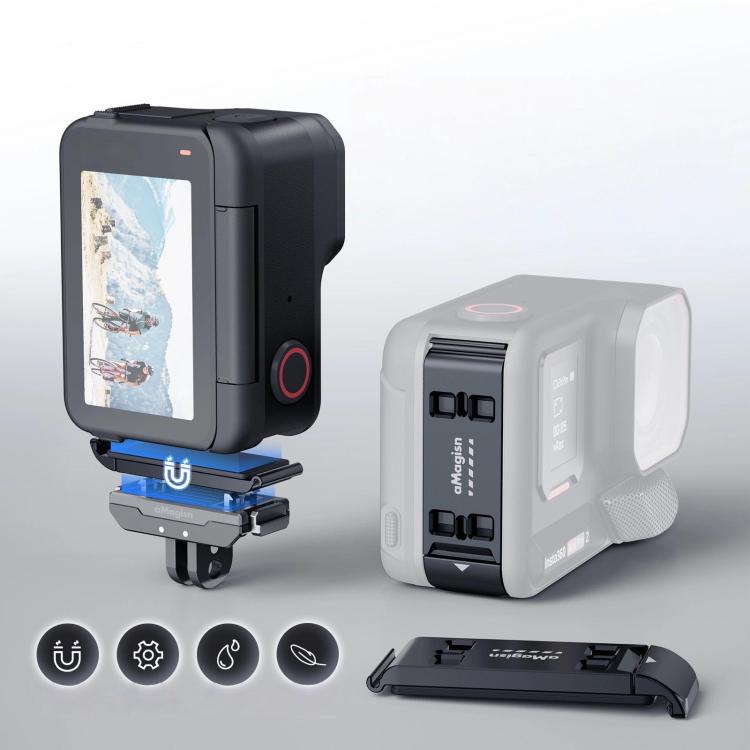 For Insta360 Ace Pro 2 aMagisn Water-resistant Vertical Shooting Battery Side Cover Compatible with Quick-Release Adapters