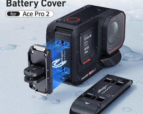 For Insta360 Ace Pro 2 aMagisn Water-resistant Vertical Shooting Battery Side Cover Compatible with Quick-Release Adapters