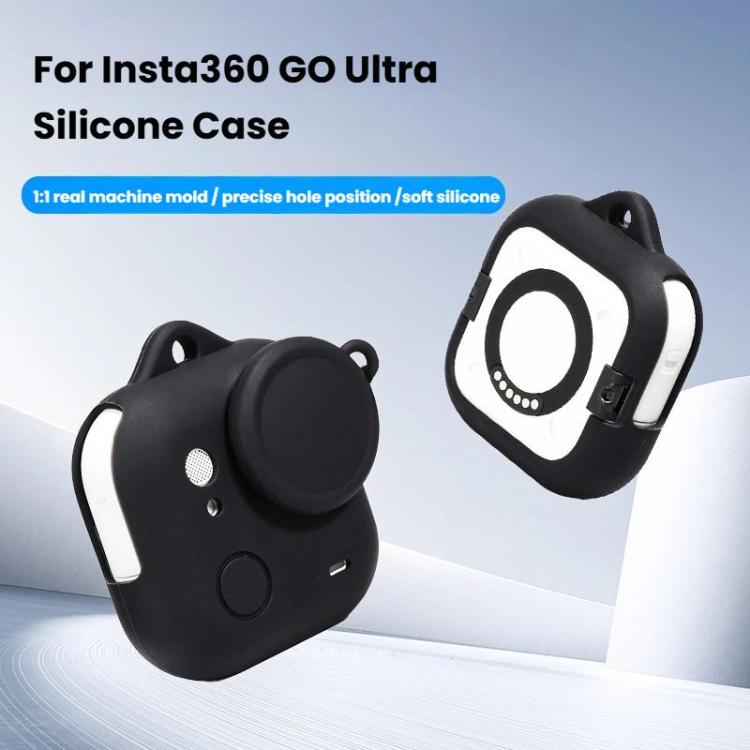 For Insta360 GO Ultra Silicone Case & Lens Cap Set with Lanyard  Anti-Scratch Camera Body Protector