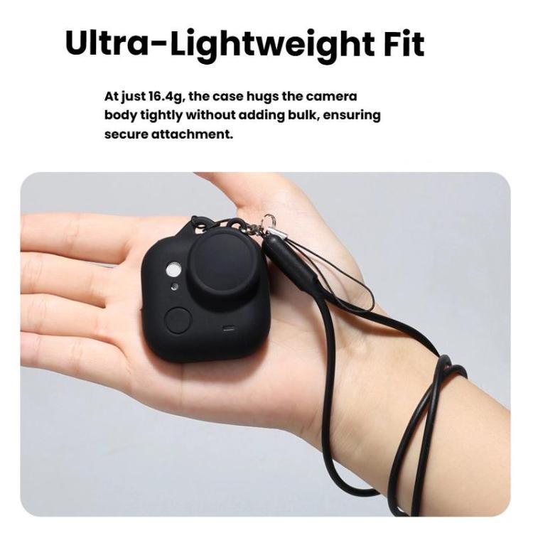 For Insta360 GO Ultra Silicone Case & Lens Cap Set with Lanyard  Anti-Scratch Camera Body Protector