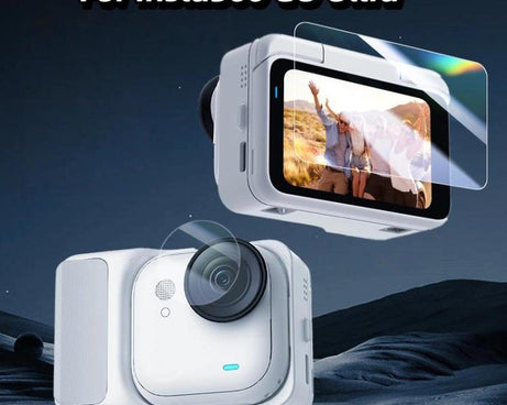 Screen Protector & Lens Film Kit Tempered Glass + Hydrogel HD Protection, For Insta360 GO Ultra  1 Set, For Insta360 GO Ultra  2 Sets