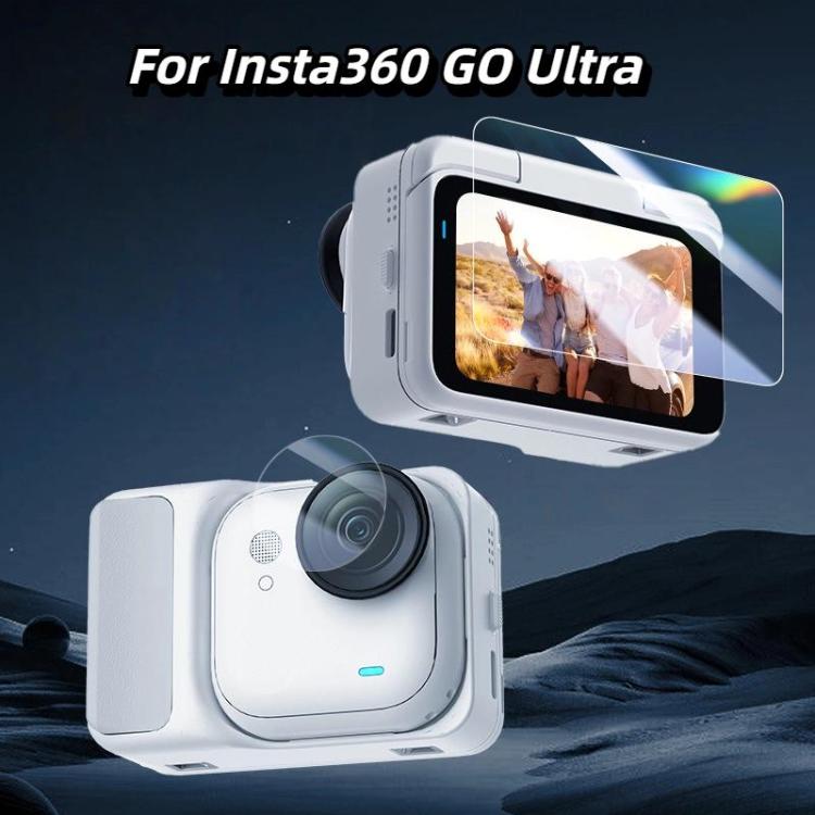 Screen Protector & Lens Film Kit Tempered Glass + Hydrogel HD Protection, For Insta360 GO Ultra  1 Set, For Insta360 GO Ultra  2 Sets