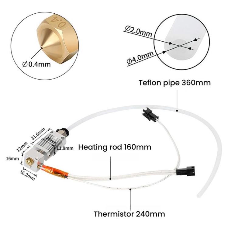 B1180 For Anycubic I3 Mega PLA Filament Bowden Extruder Kit