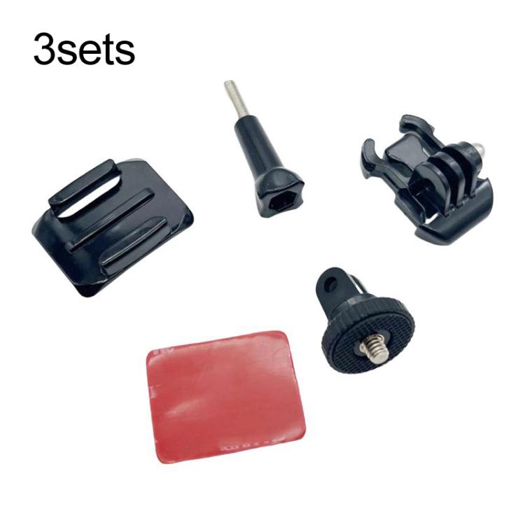 3sets 1/4 Screw Adapter Quick-Release Base Motorcycle Helmet Accessory Base