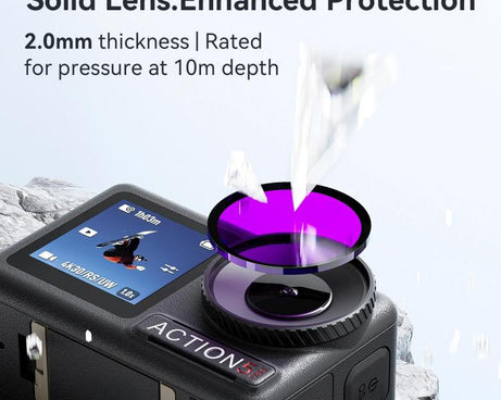 For DJI Osmo Action 5 Pro / Action 4 aMagisn Anti-Fog Dive Filter Lens Seamlessly Adapted To Waterproof Cases