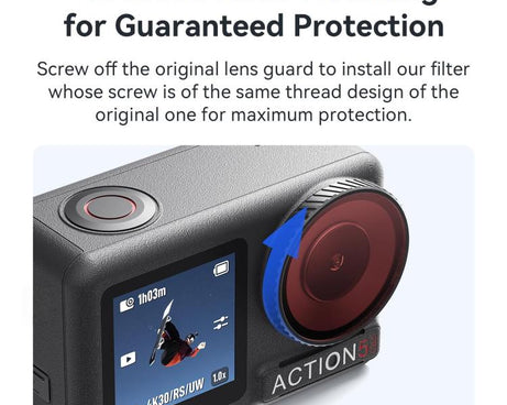 For DJI Osmo Action 5 Pro / Action 4 aMagisn Anti-Fog Dive Filter Lens Seamlessly Adapted To Waterproof Cases