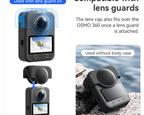 For DJI Osmo 360 aMagisn Silicone Lens Cap Anti-scratch Lens Protective Case