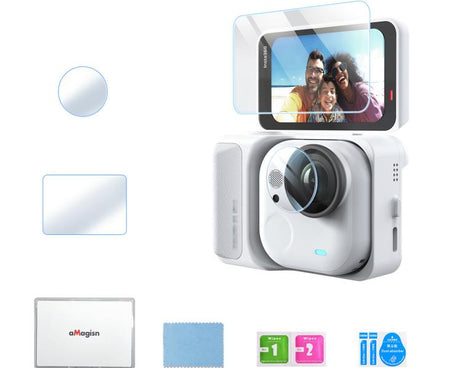 For Insta360 GO Ultra aMagisn Tempered Glass Screen Protector Camera Lens Film, 1 Set, 2 Sets