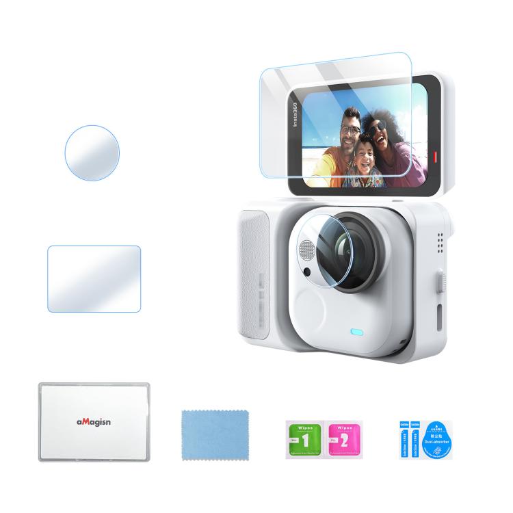 For Insta360 GO Ultra aMagisn Tempered Glass Screen Protector Camera Lens Film, 1 Set, 2 Sets