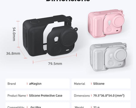 For Insta360 Go Ultra aMagisn Silicone Protective Case Kit All-round Protection Shell