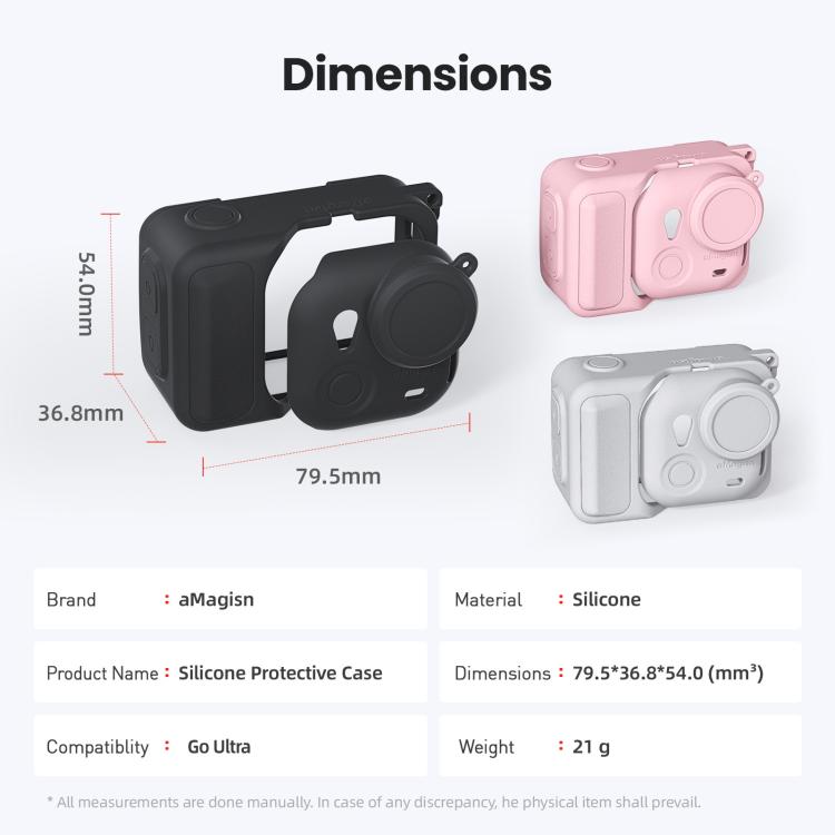 For Insta360 Go Ultra aMagisn Silicone Protective Case Kit All-round Protection Shell