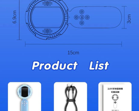HM020-C Handheld Children Electronic Magnifier HD 2MP Digital Microscope