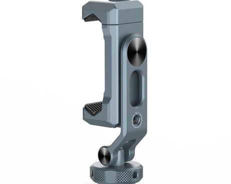 Aluminum Alloy Dual-Head Cold Shoe Phone Mount With Dual 1/4 inch Screw Holes For Horizontal/Vertical Tilting Shooting