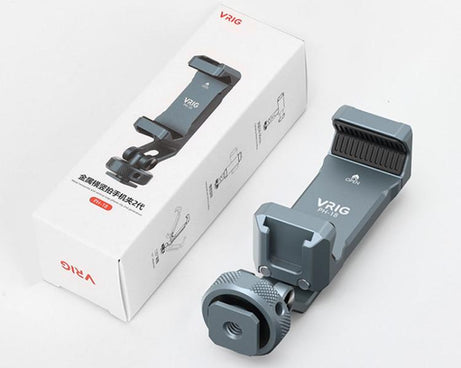 Aluminum Alloy Dual-Head Cold Shoe Phone Mount With Dual 1/4 inch Screw Holes For Horizontal/Vertical Tilting Shooting