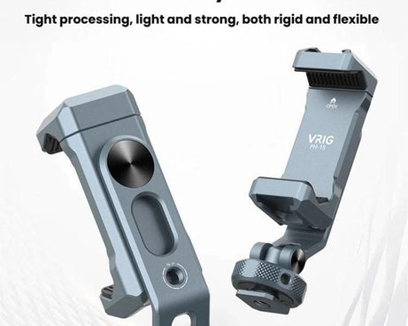 Aluminum Alloy Dual-Head Cold Shoe Phone Mount With Dual 1/4 inch Screw Holes For Horizontal/Vertical Tilting Shooting