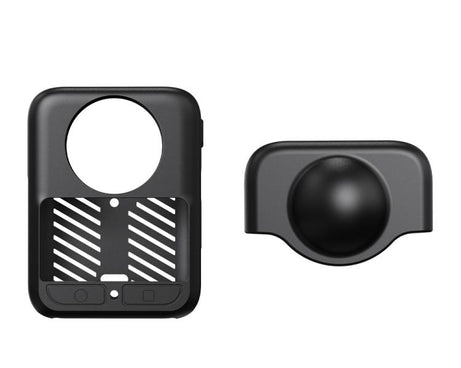 For DJI Osmo 360 Silicone Case Anti-Scratch Shock-Absorbing Dustproof Cover, Black, With Lens Cap