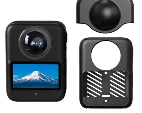 For DJI Osmo 360 Silicone Case Anti-Scratch Shock-Absorbing Dustproof Cover, Black, With Lens Cap