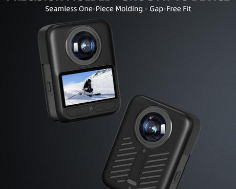 For DJI Osmo 360 Silicone Case Anti-Scratch Shock-Absorbing Dustproof Cover, Black, With Lens Cap