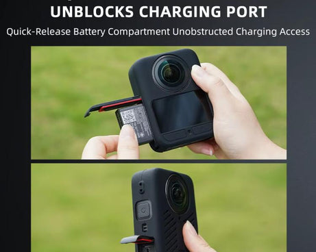 For DJI Osmo 360 Silicone Case Anti-Scratch Shock-Absorbing Dustproof Cover, Black, With Lens Cap