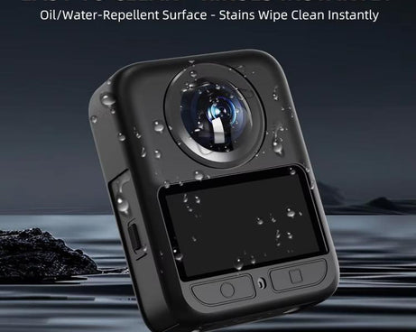 For DJI Osmo 360 Silicone Case Anti-Scratch Shock-Absorbing Dustproof Cover, Black, With Lens Cap