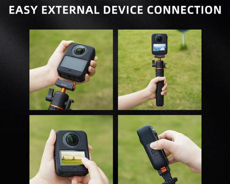 For DJI Osmo 360 Silicone Case Anti-Scratch Shock-Absorbing Dustproof Cover, Black, With Lens Cap