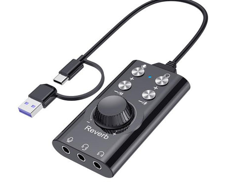 USB / Type-C To 3.5mm 7.1 Surround Sound Computer Voice Changer External Sound Card For Mobile Computer Streaming