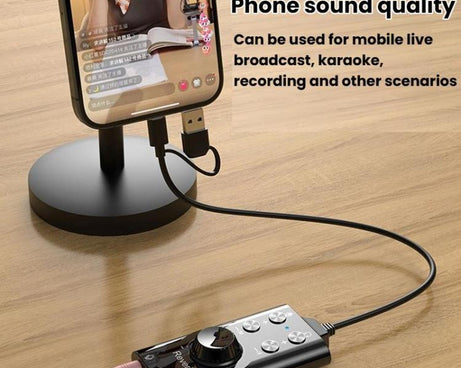 USB / Type-C To 3.5mm 7.1 Surround Sound Computer Voice Changer External Sound Card For Mobile Computer Streaming