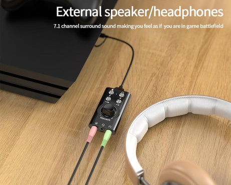 USB / Type-C To 3.5mm 7.1 Surround Sound Computer Voice Changer External Sound Card For Mobile Computer Streaming