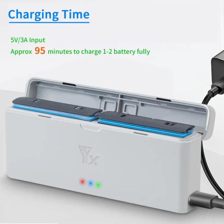For Insta360 X4 YX 2-Slot Intelligent Charger Battery Charging Hub Storage Case