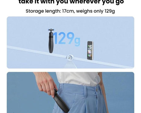 For GoPro HERO13 Black TELESIN S1-MNP-14-TGP 17-40cm Retractable Quick-Release Mini Selfie Stick Handheld Desktop Tripod