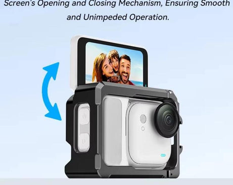 For Insta360 GO Ultra Aluminum Alloy Cage with Dual Cold Shoe Mount Shockproof Protective Frame