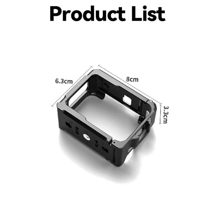 For Insta360 GO Ultra Aluminum Alloy Cage with Dual Cold Shoe Mount Shockproof Protective Frame