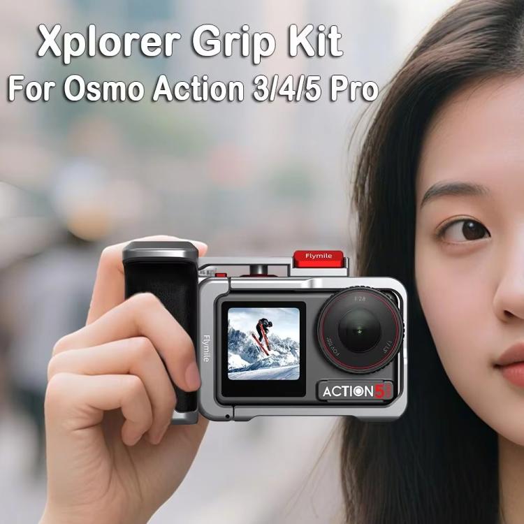 Flymile Street Shooting Handle Kit for DJI Osmo Action 5 Pro/4/3 Action Camera Aluminum Expansion Cage