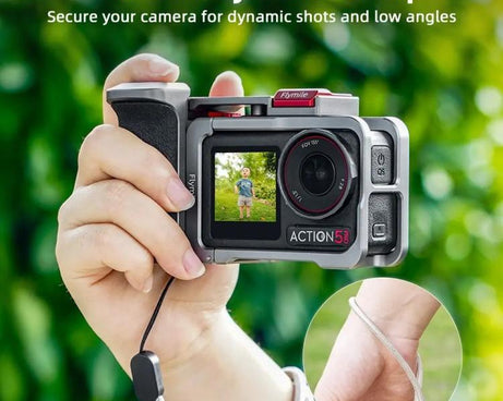 Flymile Street Shooting Handle Kit for DJI Osmo Action 5 Pro/4/3 Action Camera Aluminum Expansion Cage