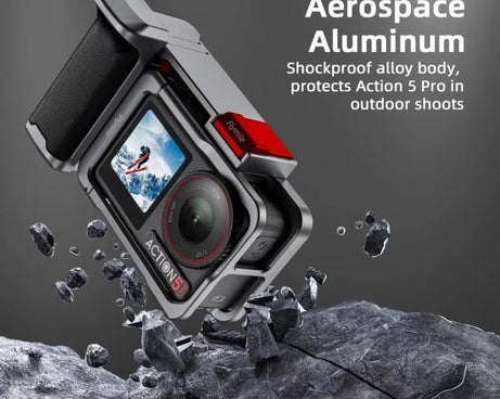 Flymile Street Shooting Handle Kit for DJI Osmo Action 5 Pro/4/3 Action Camera Aluminum Expansion Cage