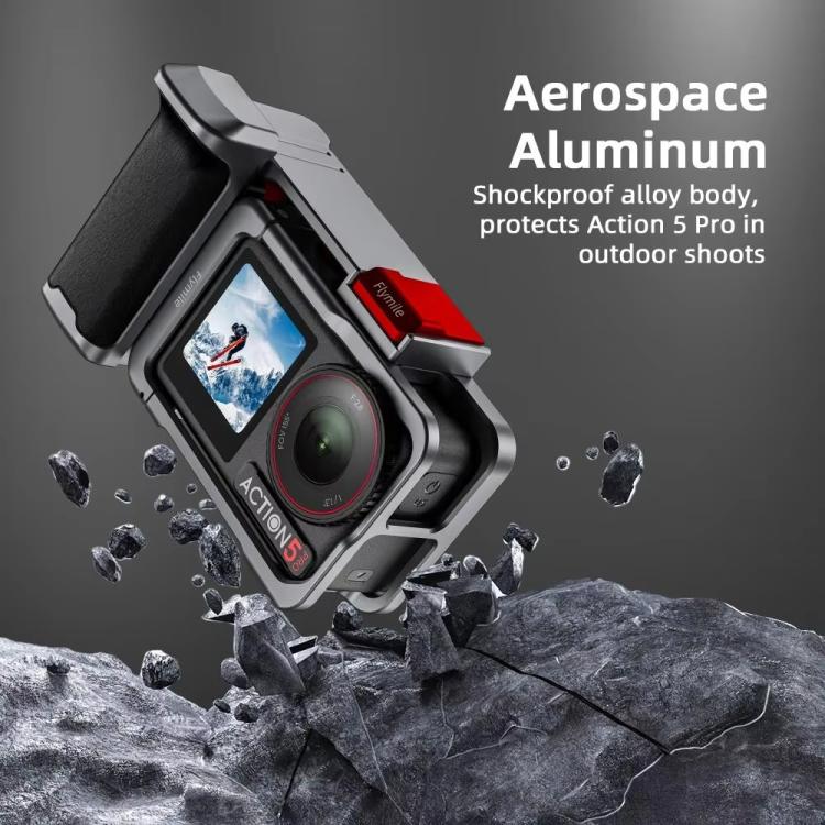 Flymile Street Shooting Handle Kit for DJI Osmo Action 5 Pro/4/3 Action Camera Aluminum Expansion Cage