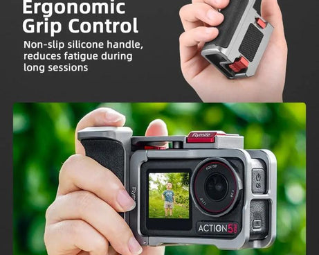 Flymile Street Shooting Handle Kit for DJI Osmo Action 5 Pro/4/3 Action Camera Aluminum Expansion Cage