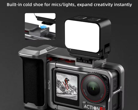 Flymile Street Shooting Handle Kit for DJI Osmo Action 5 Pro/4/3 Action Camera Aluminum Expansion Cage