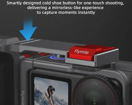 Flymile Street Shooting Handle Kit for DJI Osmo Action 5 Pro/4/3 Action Camera Aluminum Expansion Cage