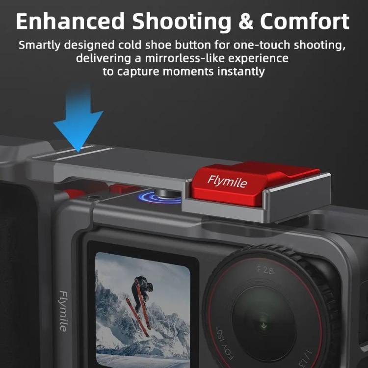 Flymile Street Shooting Handle Kit for DJI Osmo Action 5 Pro/4/3 Action Camera Aluminum Expansion Cage